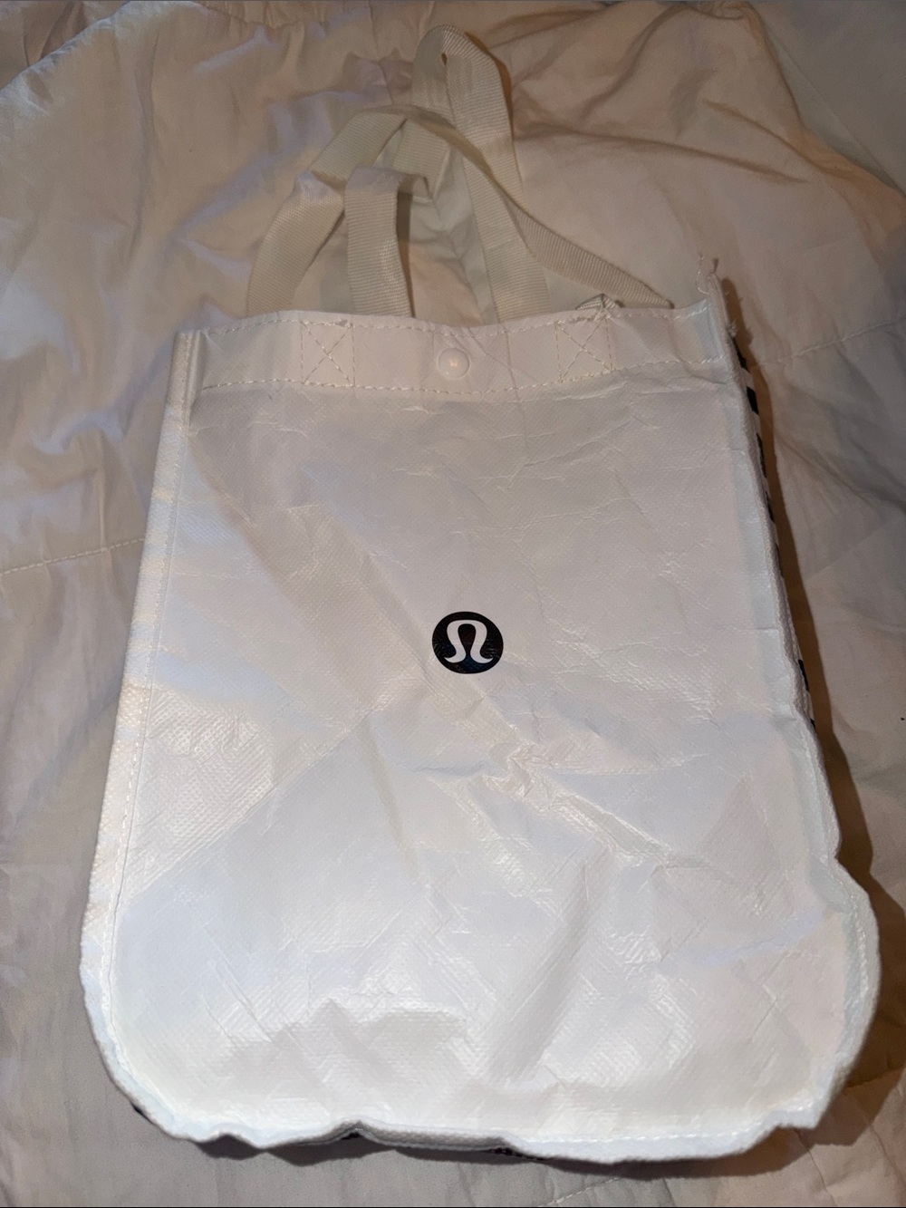 lululemon athletica White Tote Bag with Black Logo